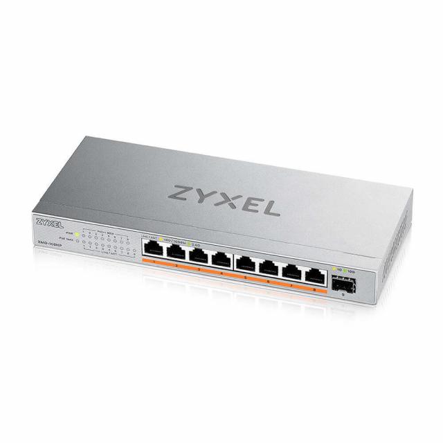 Switch ZyXEL XMG-108HP 8 Ports 2,5G + 1 SFP+, 100W total PoE++ Desktop MultiGig unmanaged Switch 