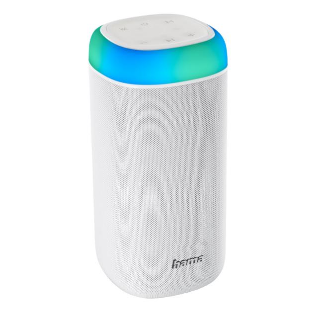 Hama "Shine 2.0" Bluetooth® Loudspeaker, LED, Splashproof, 30 W, white 