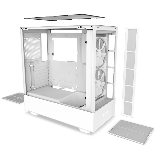 Кутия NZXT H5 Elite Matte White, Tempered Glass, Mid-Tower 