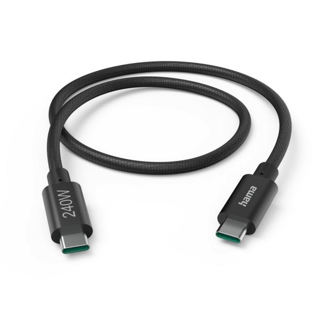 Кабел за зареждане Hama, USB-C - USB-C, 240 W, USB 3.2 Gen1, 201702 