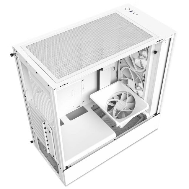 Кутия NZXT H5 Elite Matte White, Tempered Glass, Mid-Tower 