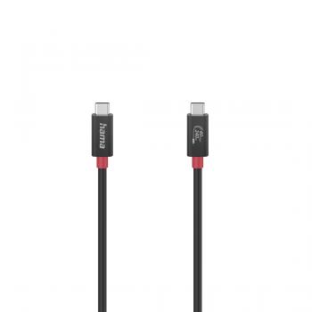 Кабел HAMA E-Marker чип USB-C мъжко - USB-C мъжко, 40 Gbit/s, 5 A, 240 W, 1 м, Черен