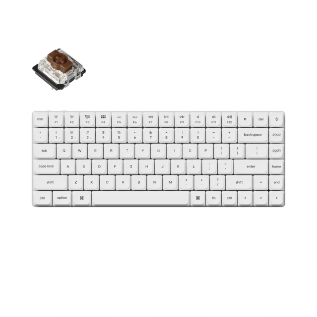 Геймърска механична клавиатура Keychron K3 Pro White QMK/VIA - Brown Switch 