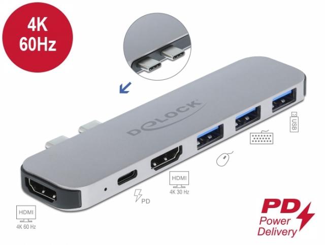 Delock Docking Station for MacBook Dual HDMI 4K / PD / Hub 