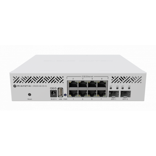 Суич MikroTik CRS310-8G-2S-IN, 8 x Gigabit Ethernet ports, 2 x SFP 