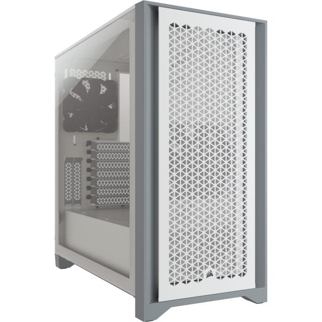 Кутия Corsair 4000D Airflow Mid Tower, Tempered Glass, Бяла 