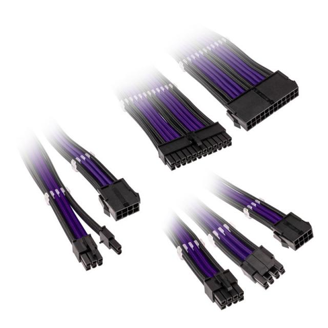 Комплект оплетени кабели Kolink Core, Jet Black/Titan Purple 