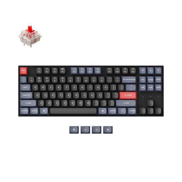 Mechanical Keyboard Keychron K8 Pro TKL Gateron G Pro(Hot Swappable) Red Switch RGB Backlight Plastic Frame 