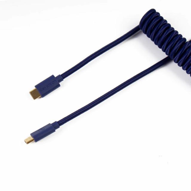 Cable Keychron Coiled Aviator Custom USB Cable, USB-C - USB-C, Blue 