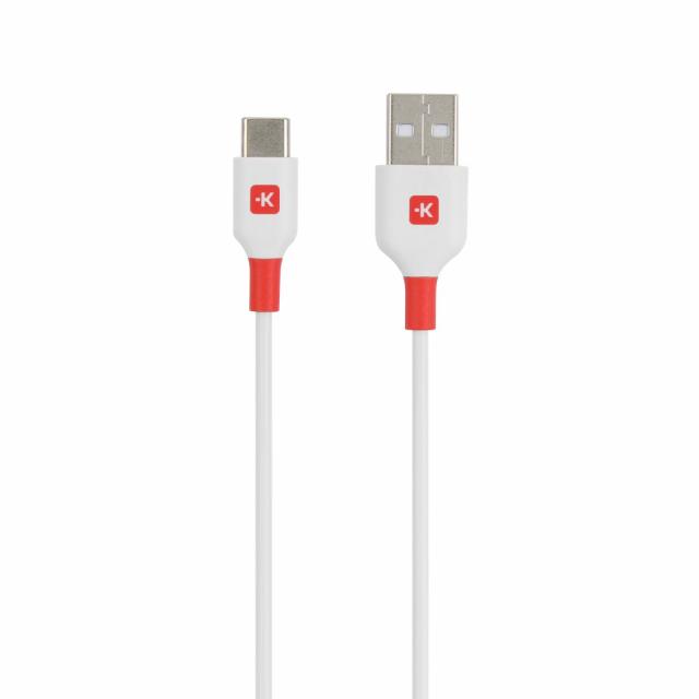 Кабел Skross, USB-C - USB-A 2.0 мъжко, 1.2м, Бял 