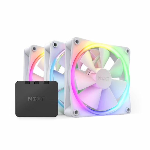 Комплект вентилатори NZXT F120 RGB White 3 броя и NZXT RGB контролер 