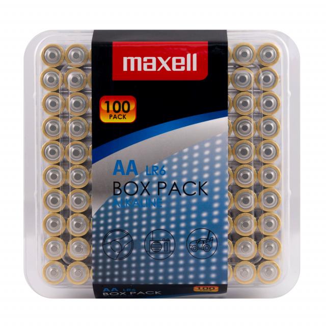 Алкални батерии MAXELL LR6 AA 10x10 бр / 100 бр. в PVC кутия 