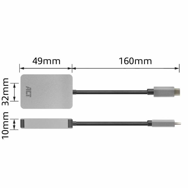 ACT USB-C card reader for SD and micro SD, SD 4.0 UHS-II 