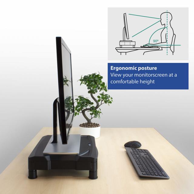 ACT Monitor stand extra wide with drawer, adjustable height 