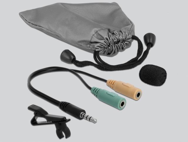 Delock Tie Lavalier Microphone Omnidirectional with Clip, 66279 