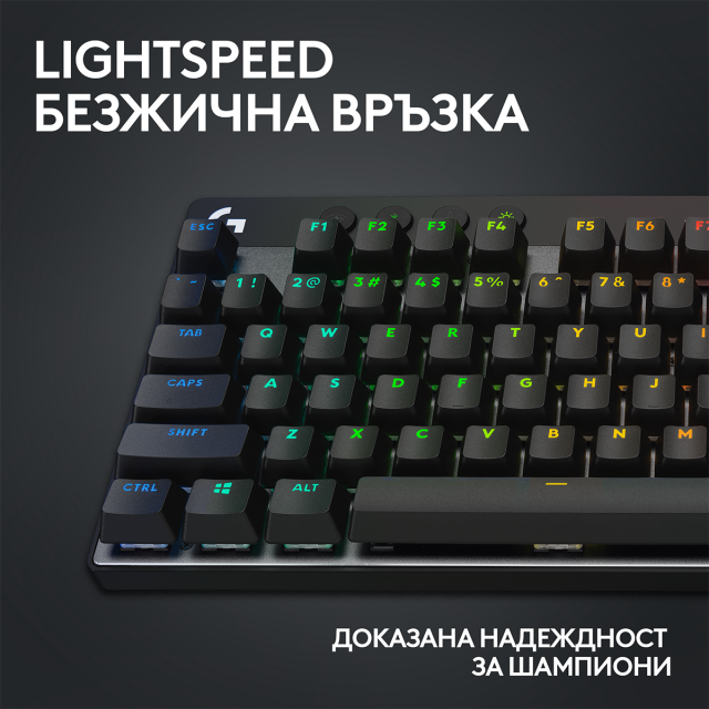 Геймърска механична клавиатура Logitech G Pro X TKL Lightspeed Tactile Switch 