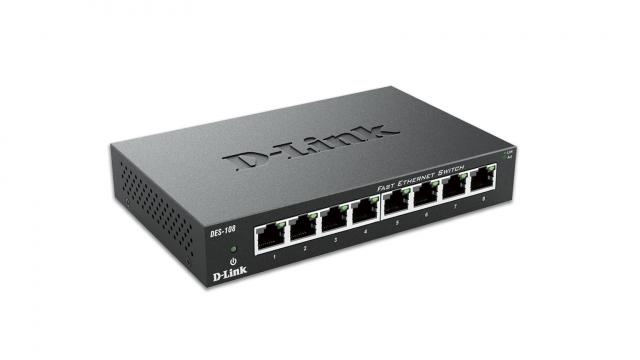 Суич D-Link DES-108/E, 8 портов 10/100 , метален корпус 