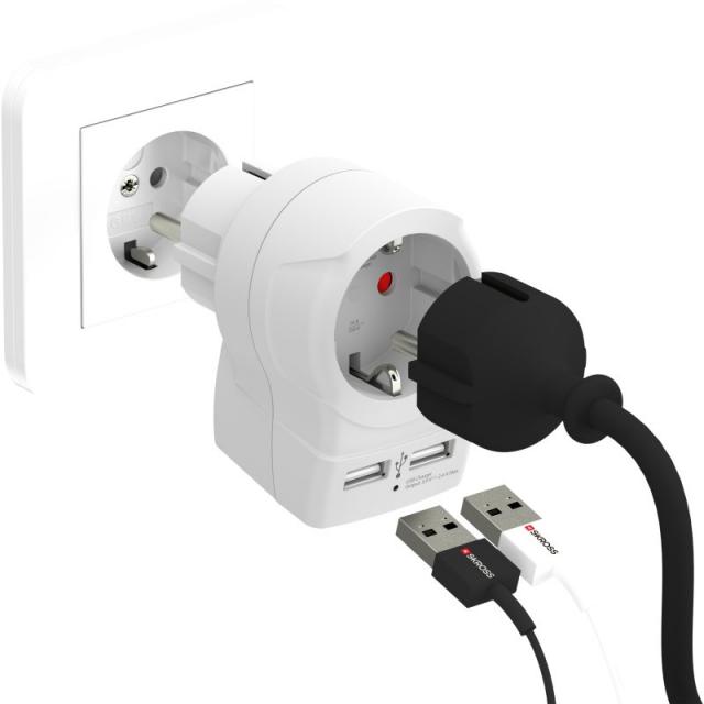 Travel Adapter SKROSS home USB power hub with a socket extender 