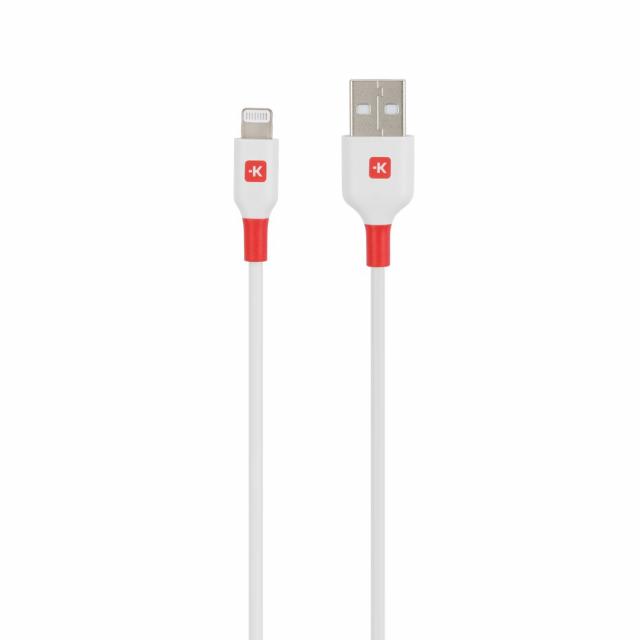 Кабел Skross, Lightning - USB-A 2.0 мъжко, 1.2 м, Бял 