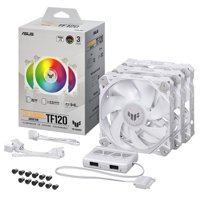 Fan Pack 3in1 ASUS TUF GAMING TF120 WHITE EDITION 