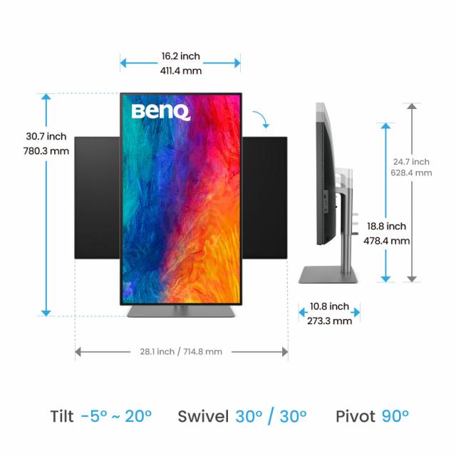 Монитор BenQ PD3225U, 32", Wide IPS, 4K, HDMI, DP, Thunderbolt 3, USB 3.1 Hub, HDR10 