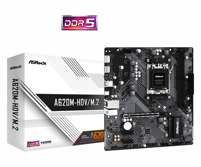 Дънна платка ASROCK A620M-HDV M.2, Socket AM5, mATX 