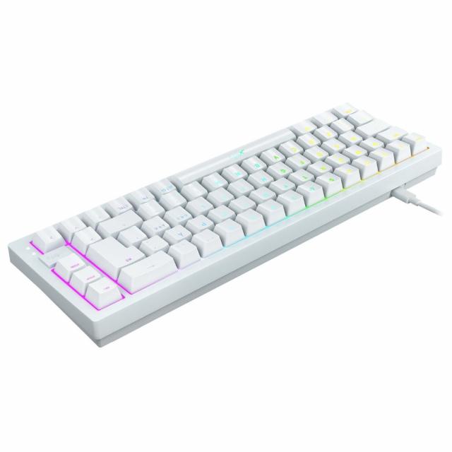 Геймърскa механична клавиатура XTRFY K5 Transperant White, 65% Hotswap RGB UK Layout Kailh Red 