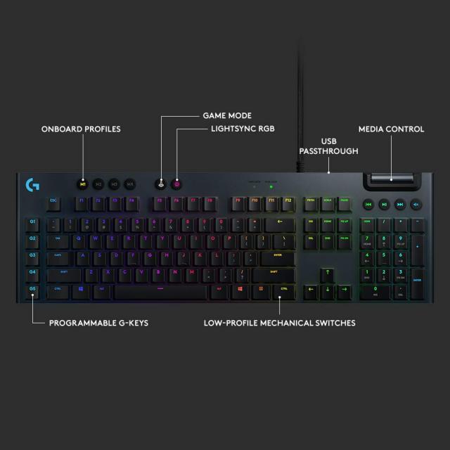 Gaming Mechanical keyboard Logitech, G815 Lightsync RGB, Tactile Switch 