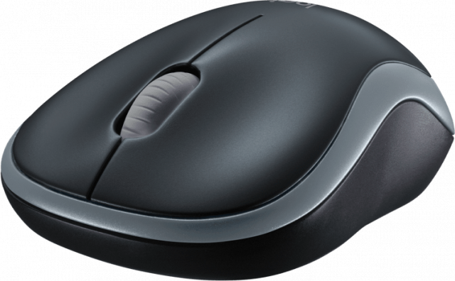 Безжична оптична мишка LOGITECH M185, USB, Сив/Черен 