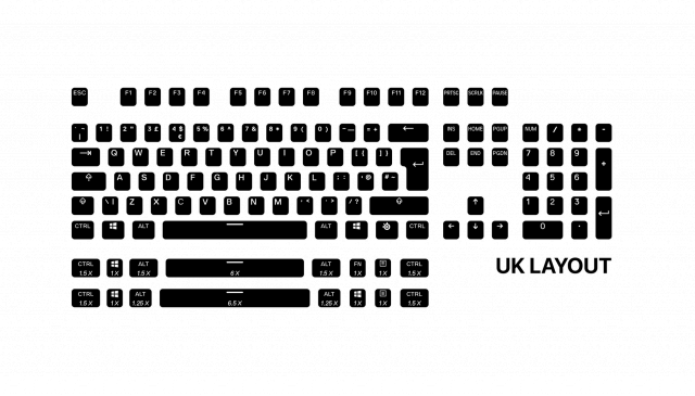 Steelseries PrismCaps PBT Doubleshot 105-Keycap White UK-Layout 