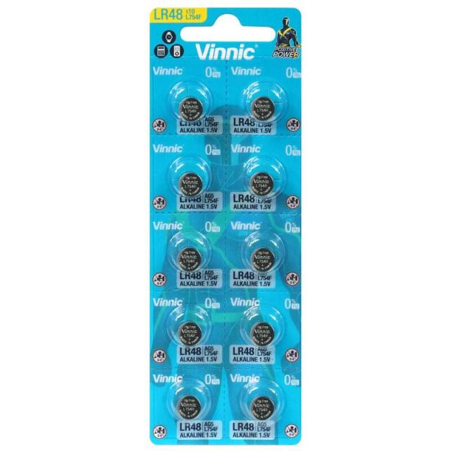 Button alkaline battery LR754 /LR48/ 1,55V  10pk / Pack price for 1 pc. /  VINNIC 