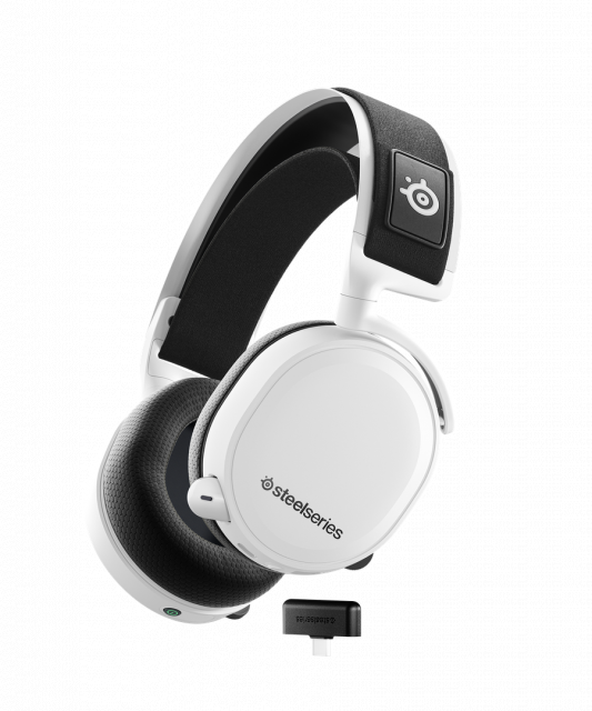 Геймърски слушалки SteelSeries, Arctis 7+, Микрофон, Бял 