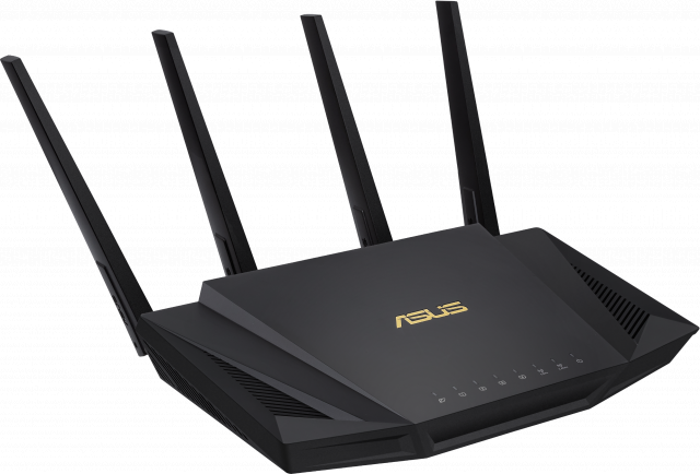 Безжичен рутер ASUS RT-AX58U V2, AX3000 Dual Band WiFi 6 (802.11ax), MU-MIMO, IPv6, OFDMA, AiMesh, AiProtection Pro, 2402 Mbps 