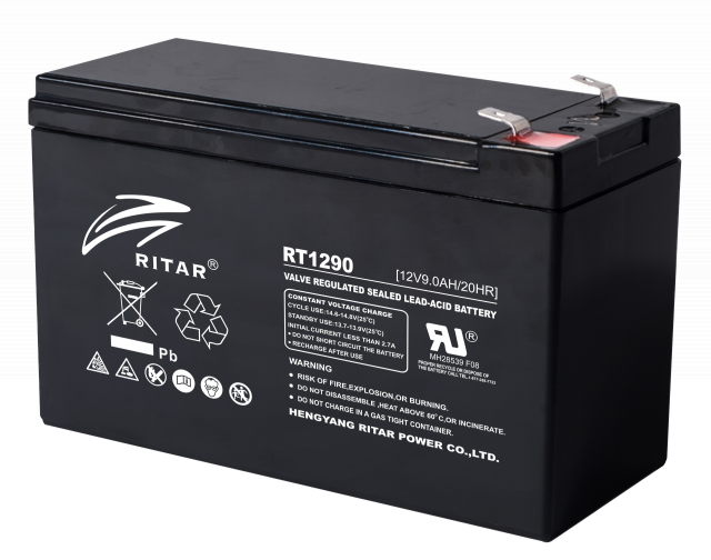 Lead Battery (RT1290) AGM 12V / 9Ah  - 151 / 65 / 94 mm T2 RITAR 