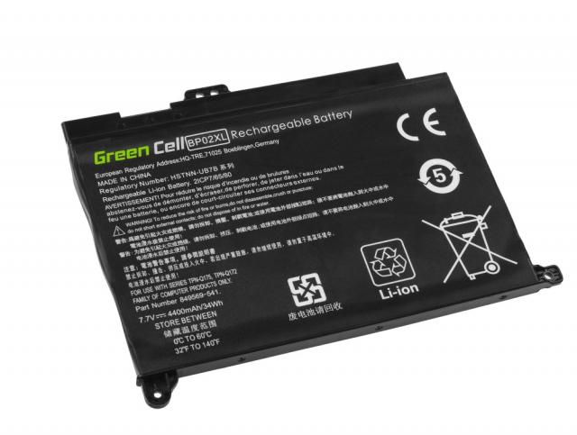 Батерия за лаптоп  GREEN CELL BP02XL, HP Pavilion 15-AU, 15-AU051NW, 15-AU071NW, 15-AU102NW, 15-AU107NW, 15-AW, 15-AW010NW, 7.7V, 4400mAh 