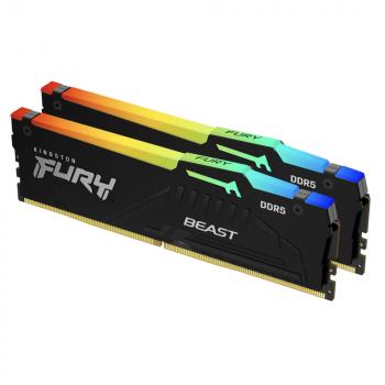 Памет Kingston FURY Beast Black RGB 32GB(2x16GB) DDR5 6000MHz KF560C36BBEAK2-32