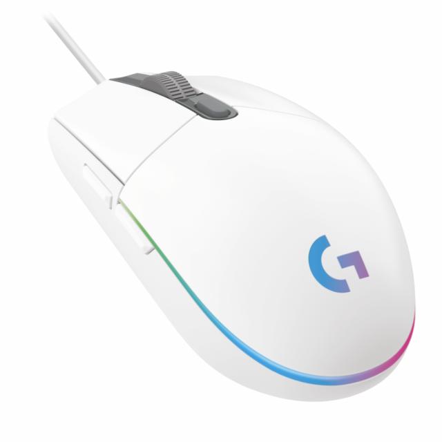 Геймърска мишка Logitech G102 LightSync, RGB, Оптична, Жична, USB, Бяла 