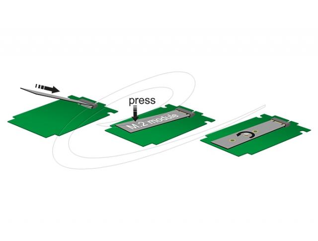 Delock Adapter from mSATA to M.2 Key B slot 