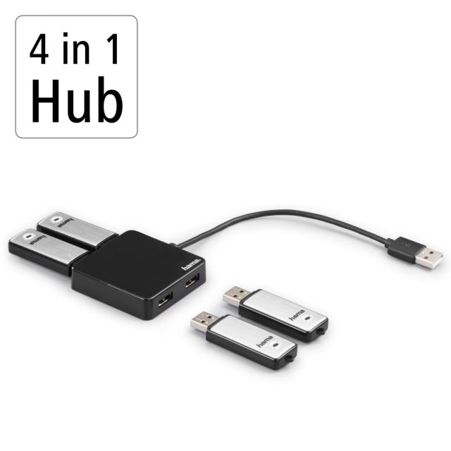 USB Hub, 4 Ports, HAMA-200121 