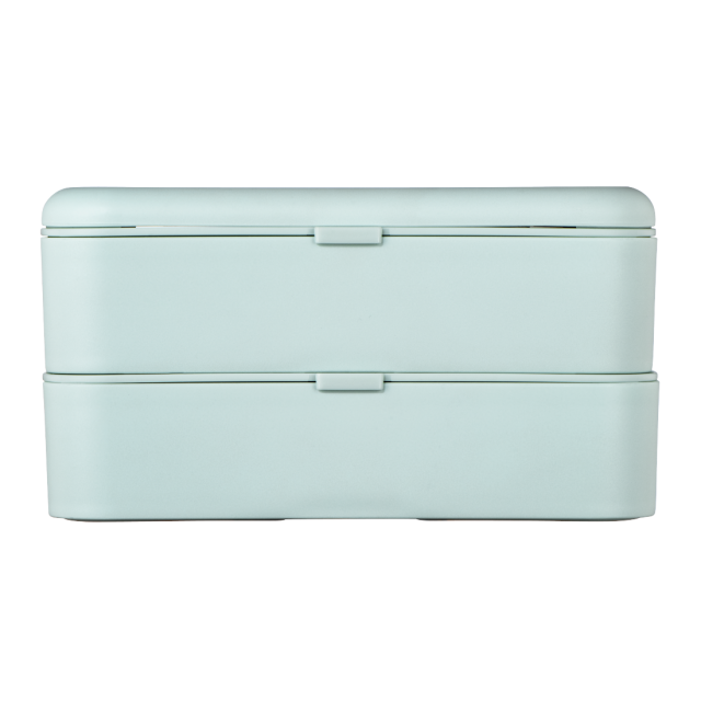 Xavax To Go  Bento Box, 2 Stackable Lunchboxes, 500 ml per Chamber, pastel blue 