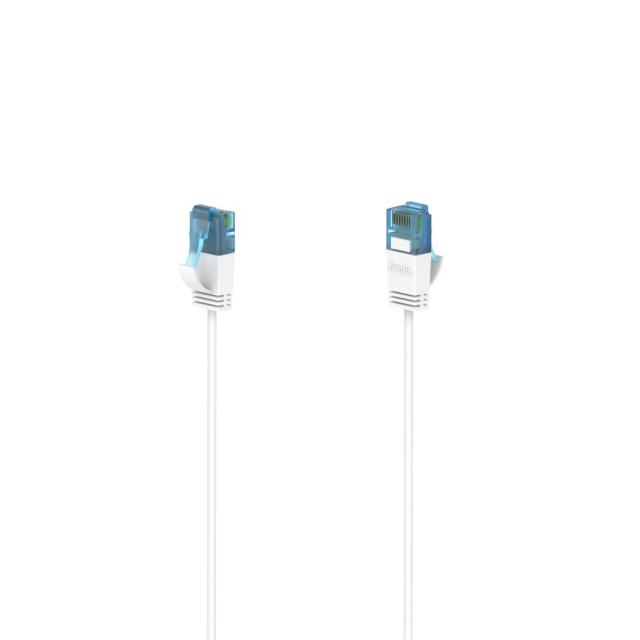 Мрежов кабел HAMA Flexi-Slim, U/UTP CAT 6a, 10 Gbit/s, RJ-45 - RJ45, 3.0 m, Бял 