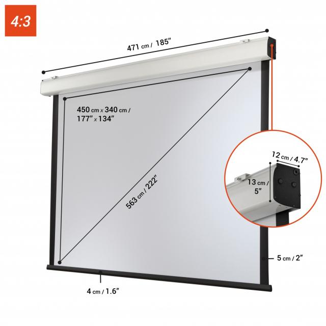 Electric projection screens CELEXON  Electric Expert XL 450 x 340 cm 4:3, matt white PVC 