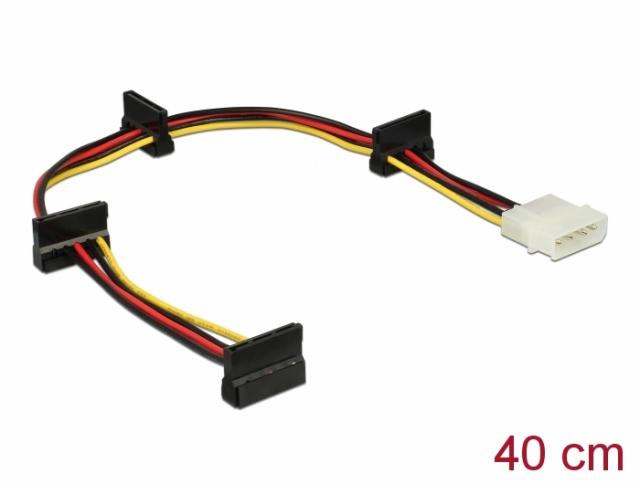 Кабел Power Molex 4 Pin  > 4 x SATA 15 Pin, 40cm 