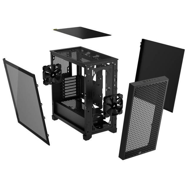 Case Corsair 3000D Airflow Mid Tower, Tempered Glass, Black 