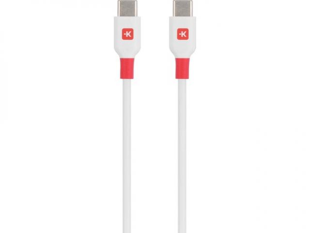 Кабел Skross, USB-C - USB-C мъжко, USB 2.0, 2.0 м, Бял 