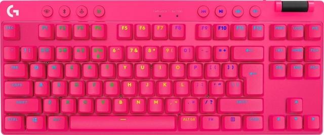 Геймърска механична клавиатура Logitech G Pro X TKL Lightspeed Tactile Switch, Magenta 