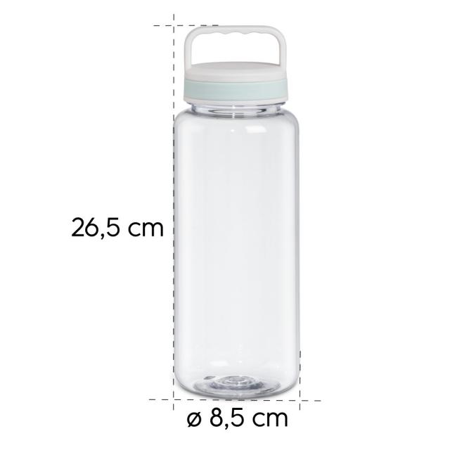 Xavax Drinking Bottle, 1250ml, Leak-proof, Handle, Screw Cap, transparent 