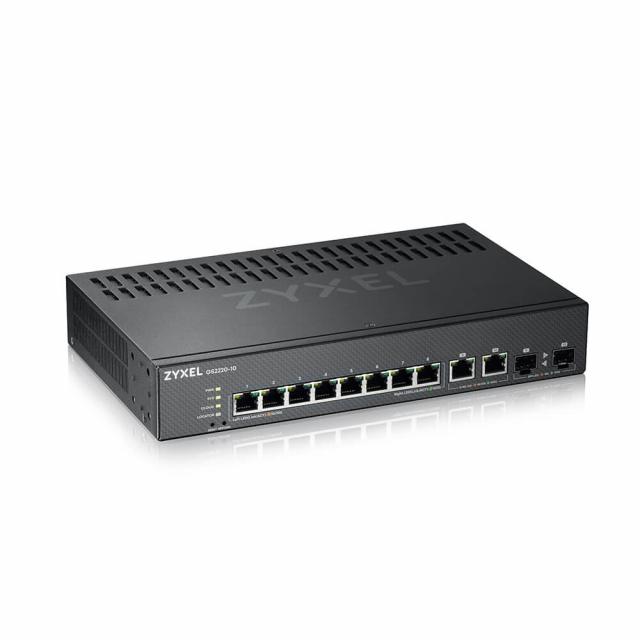 Суич ZYXEL GS2220-10, 10 портов управляем L2, 8x Gigabit + 2x Gigabit combo (RJ45/SFP) 