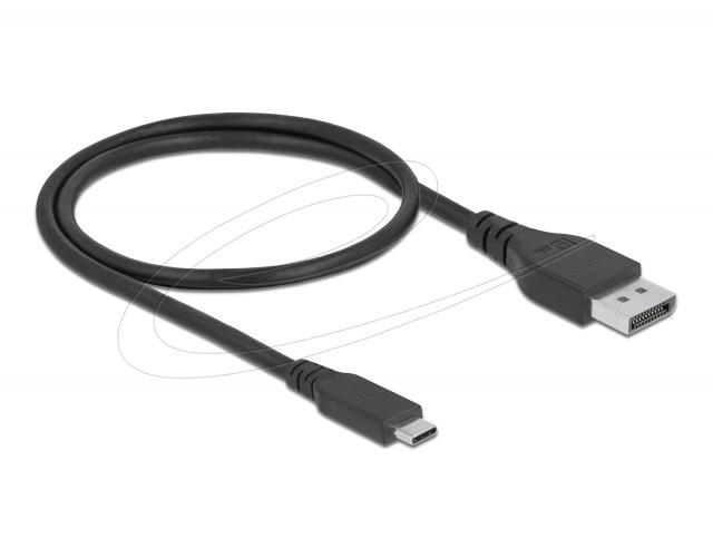 Delock Bidirectional USB Type-C™ to DisplayPort Cable (DP Alt Mode) 8K 60 Hz 0.5 m DP 8K certified 
