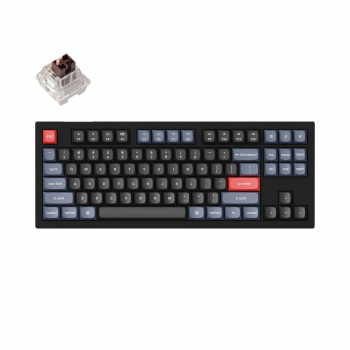 Mechanical Keyboard Keychron V3 QMK TKL, Carbon Black, Keychron K Pro Brown Switch, RGB Backlight